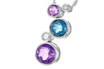 Allison Kaufman Amethyst, Blue Topaz & Diamond Necklace in 14K White Gold, 2.28 ctw, alternate view