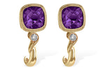 Allison Kaufman Amethyst & Diamond Earrings in 14K Yellow Gold, 1.75 ctw