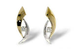 Allison Kaufman Diamond Earrings in 14K Yellow & White Gold, 0.14 ctw (E1370)