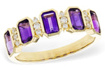 Allison Kaufman Amethyst & Diamond Ring in 14K Yellow Gold, 1.30 ctw