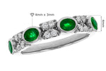 Allison Kaufman Emerald & Diamond Wedding Band in 14K White Gold, 0.68 ctw, alternate view