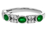Allison Kaufman Emerald & Diamond Wedding Band in 14K White Gold, 0.68 ctw, alternate view