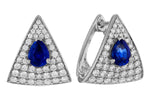 Allison Kaufman Sapphire & Diamond Earrings in 14K White Gold, 1.20 ctw