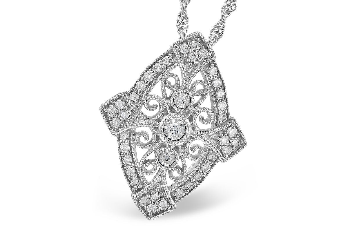 Allison Kaufman Diamond Necklace in 14K White Gold, 0.20 ctw (N8206)