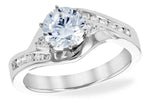 Allison Kaufman Diamond Engagement Ring Semi-Mount in 14K White Gold, 0.24 ctw (L7577)
