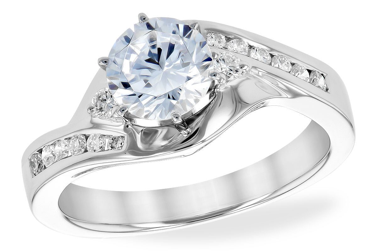 Allison Kaufman Diamond Engagement Ring Semi-Mount in 14K White Gold, 0.24 ctw (L7577)