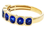 Allison Kaufman Sapphire & Diamond Wedding Band in 14K Yellow Gold, 1.55 ctw, alternate view
