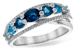 Allison Kaufman Blue Topaz & Diamond Ring in 14K White Gold, 1.25 ctw