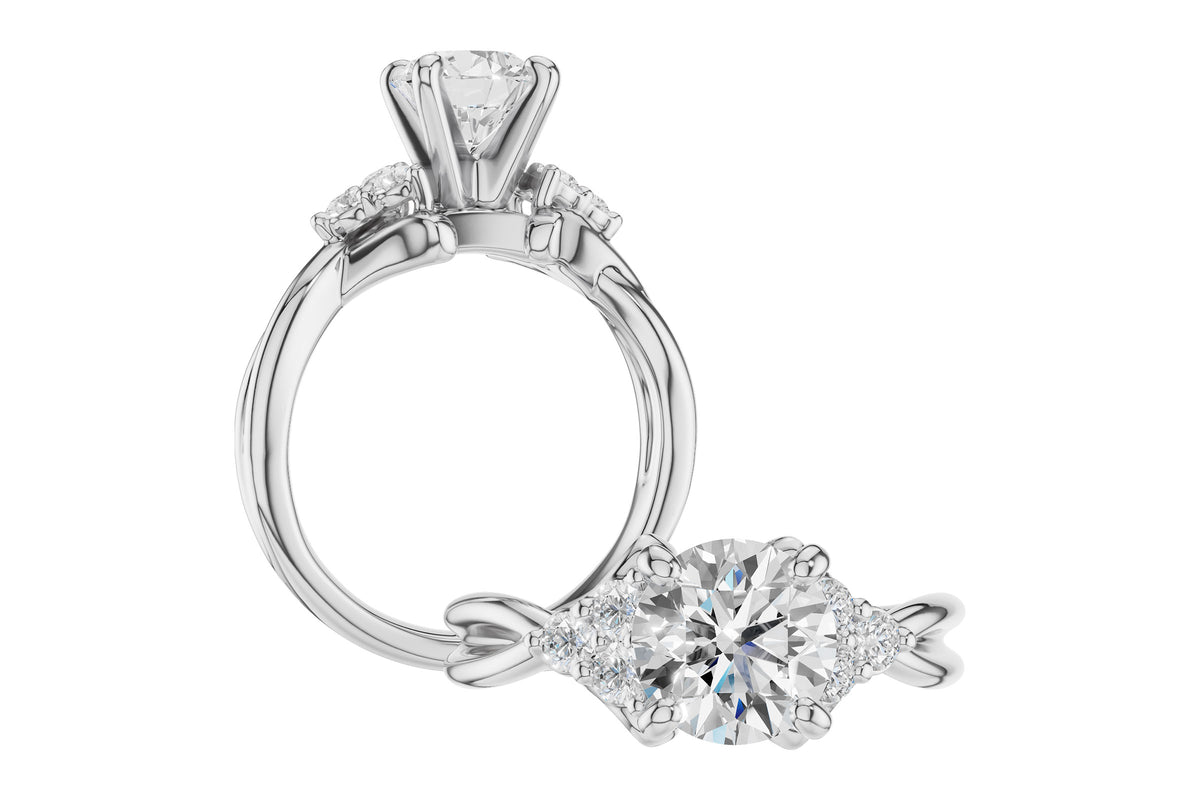 Allison Kaufman Diamond Engagement Ring Semi-Mount in 14K White Gold, 0.25 ctw (L7952), alternate view