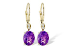 Allison Kaufman Amethyst & Diamond Earrings in 14K Yellow Gold, 2.90 ctw