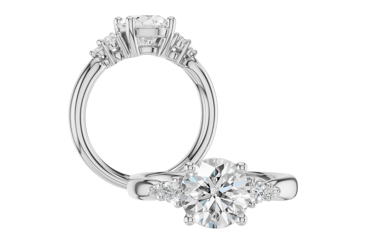 Allison Kaufman Diamond Engagement Ring Semi-Mount in 14K White Gold, 0.16 ctw (L7918), alternate view
