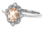 Allison Kaufman Morganite & Diamond Ring in 14K White Gold, 0.70 ctw, alternate view