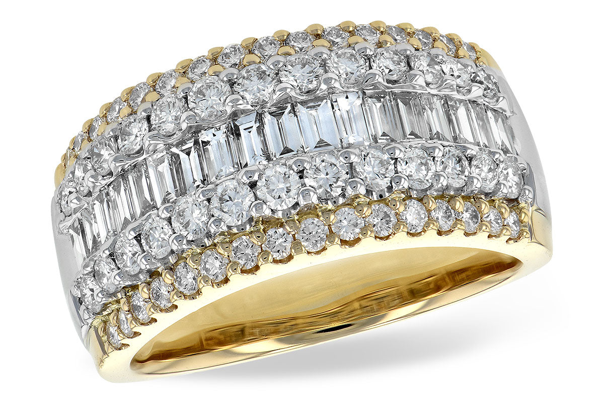 Allison Kaufman Diamond Wedding Band in 14K Yellow & White Gold, 1.50 ctw