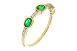 Allison Kaufman Emerald & Diamond Wedding Band in 14K Yellow Gold, 0.58 ctw, alternate view
