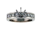 Allison Kaufman Princess-Cut Diamond Engagement Ring Semi-Mount in 14K White Gold, 0.72 ctw