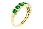 Allison Kaufman Emerald & Diamond Wedding Band in 14K Yellow Gold, 1.22 ctw, alternate view