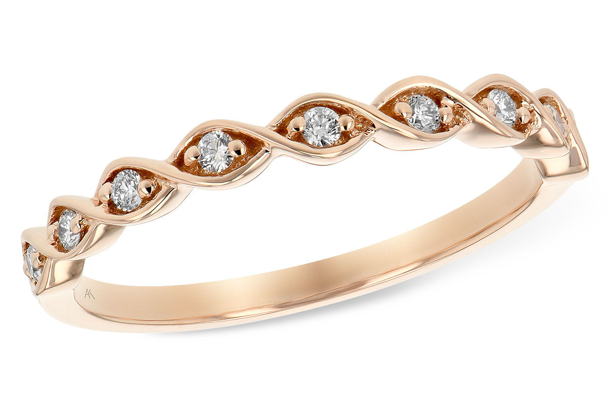 Allison Kaufman Diamond Wedding Band in 14K Rose Gold, 0.12 ctw (W2222)