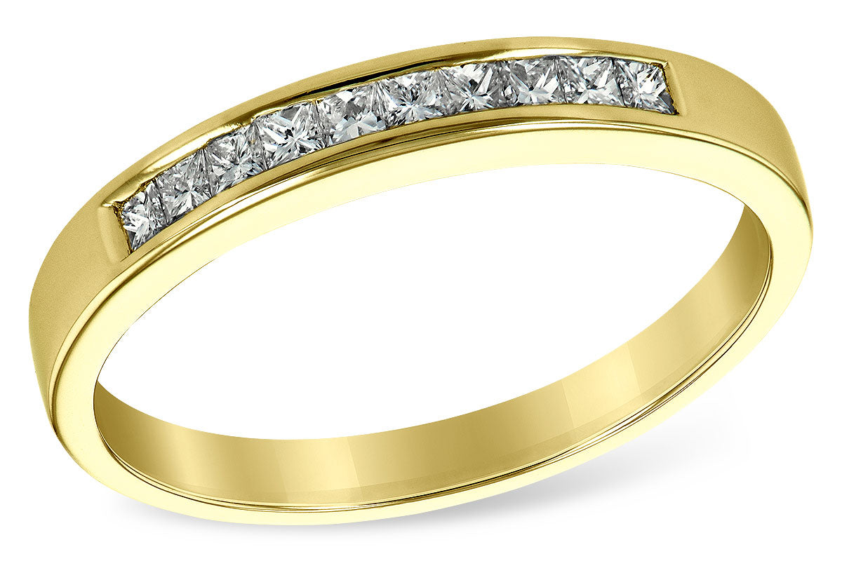 Allison Kaufman Princess-Cut Diamond Wedding Band in 14K Yellow Gold, 0.25 ctw
