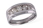 Allison Kaufman Diamond Men's Wedding Band in 14K White Gold, 0.90 ctw
