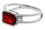 Allison Kaufman Garnet & Diamond Ring in 14K White Gold, 1.80 ctw, alternate view