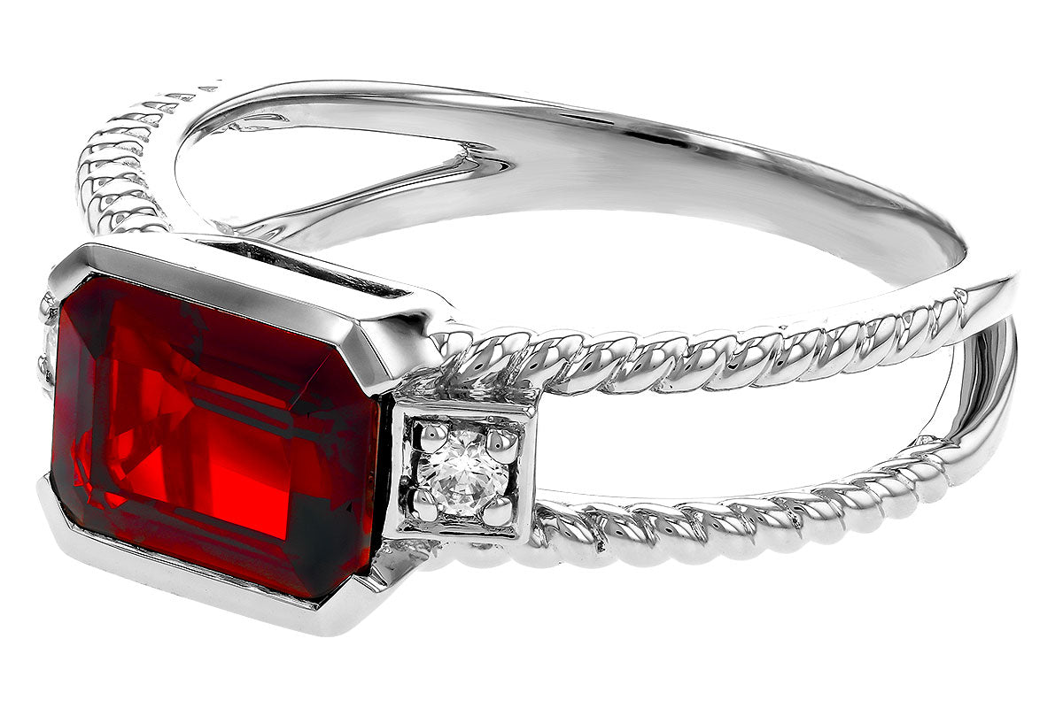 Allison Kaufman Garnet & Diamond Ring in 14K White Gold, 1.80 ctw, alternate view