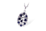 Allison Kaufman Sapphire & Diamond Necklace in 14K White Gold, 0.75 ctw