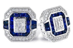 Allison Kaufman Sapphire & Diamond Earrings in 14K White Gold, 1.03 ctw