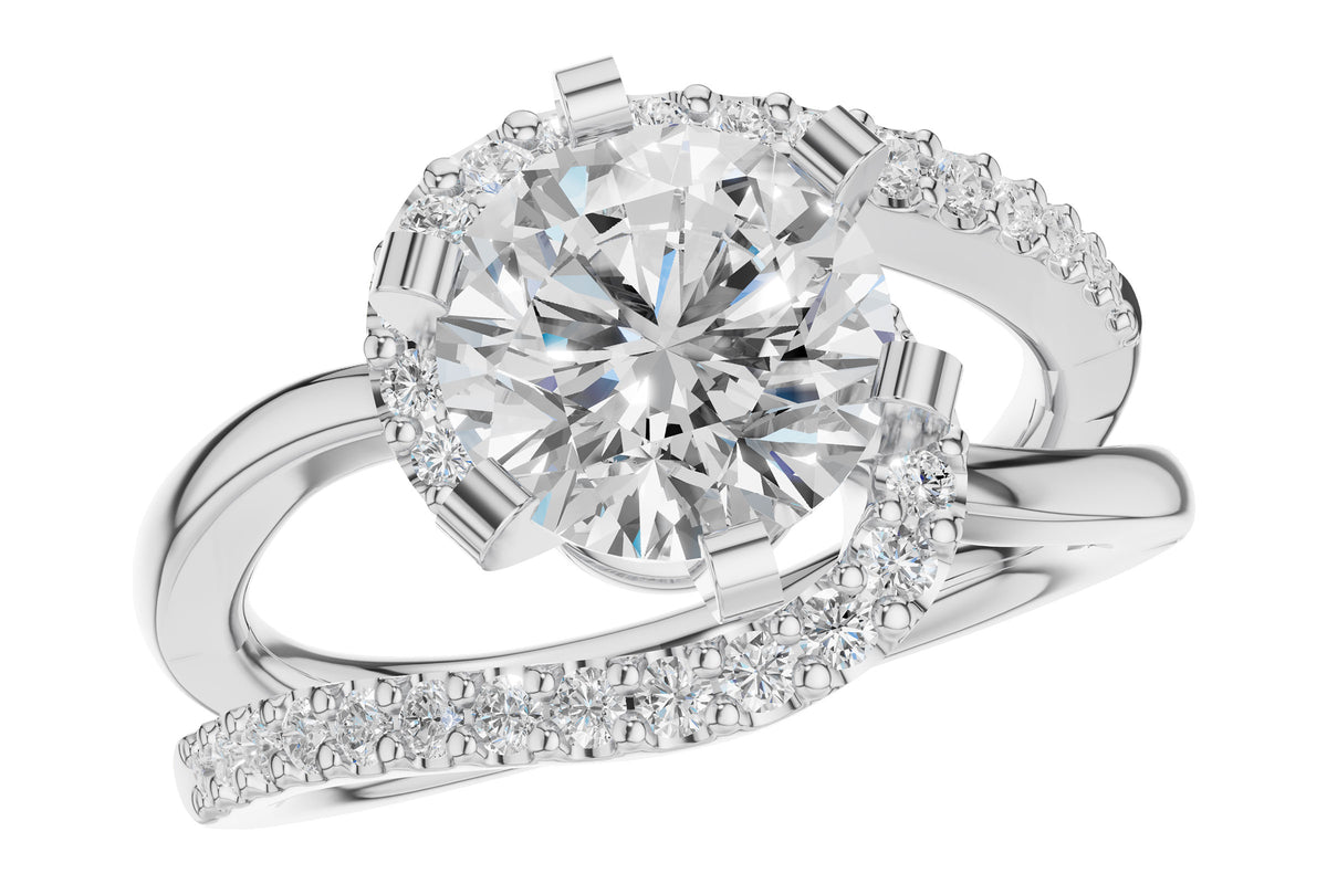 Allison Kaufman Diamond Engagement Ring Semi-Mount in 14K White Gold, 0.35 ctw