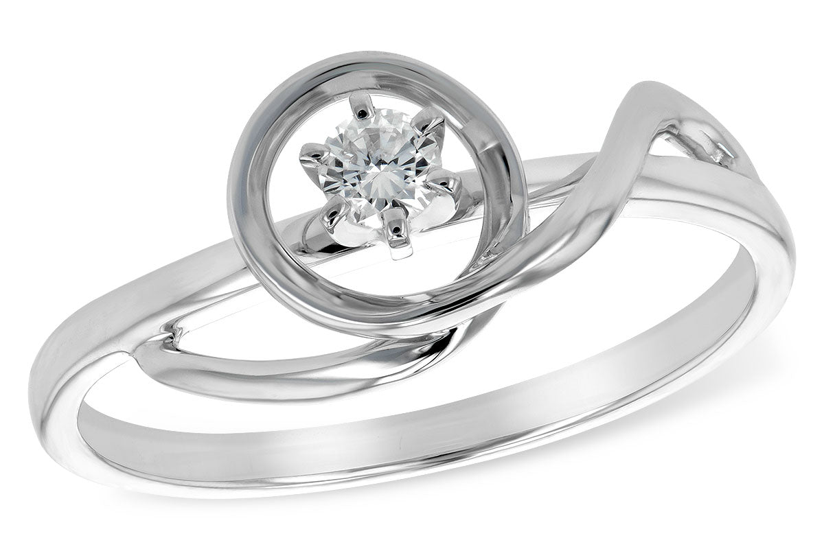 Allison Kaufman Diamond Ring in 14K White Gold, 0.11 ctw