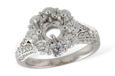 Allison Kaufman Diamond Engagement Ring Semi-Mount in 14K White Gold, 1.75 ctw