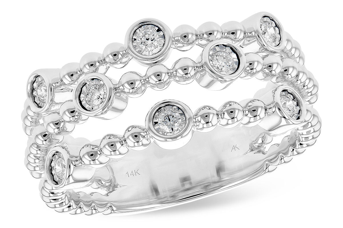 Allison Kaufman Diamond Wedding Band in 14K White Gold, 0.12 ctw (W2406)