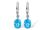 Allison Kaufman Blue Topaz & Diamond Earrings in 14K White Gold, 3.75 ctw