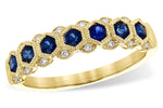 Allison Kaufman Sapphire & Diamond Wedding Band in 14K Yellow Gold, 0.54 ctw
