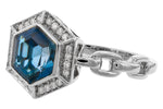 Allison Kaufman London Blue Topaz & Diamond Ring in 14K White Gold, 2.14 ctw, alternate view