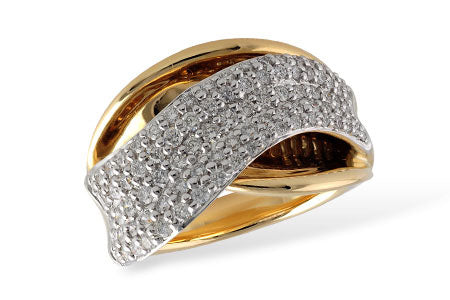 Allison Kaufman Diamond Wedding Band in 14K Yellow & White Gold, 0.90 ctw