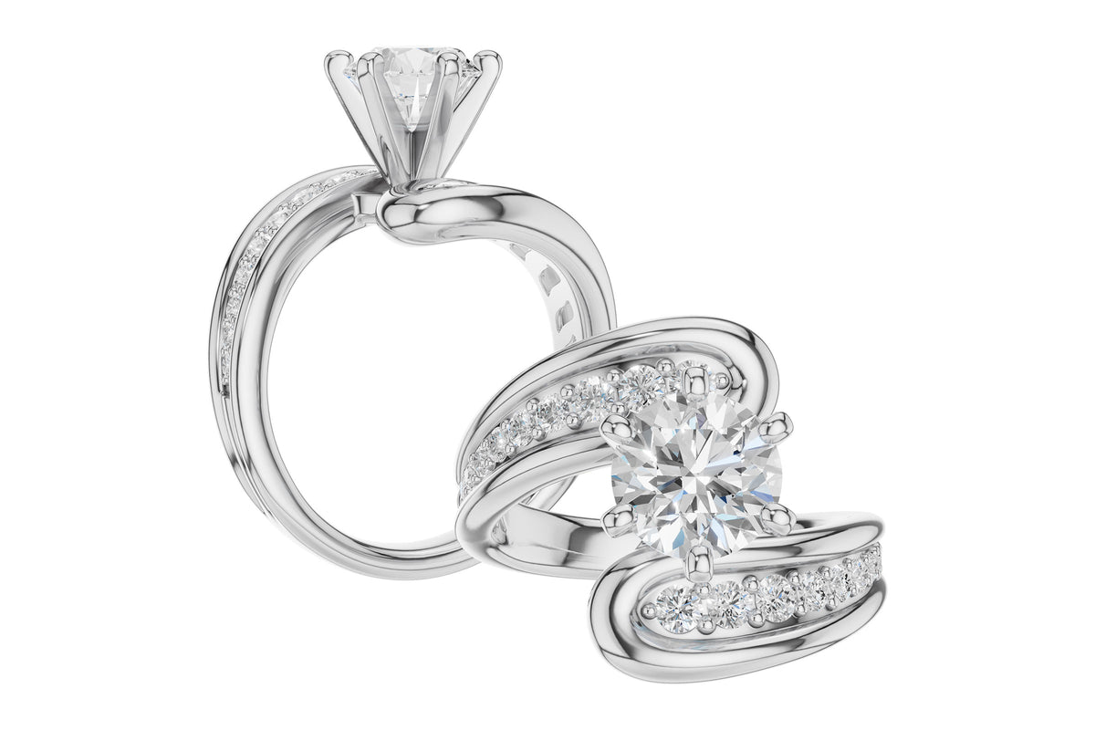 Allison Kaufman Diamond Engagement Ring Semi-Mount in 14K White Gold, 0.50 ctw (L7953), alternate view