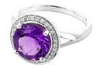 Allison Kaufman Amethyst & Diamond Ring in 14K White Gold, 3.77 ctw, alternate view