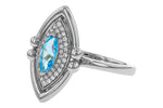 Allison Kaufman Blue Topaz & Diamond Ring in 14K White Gold, 0.70 ctw, alternate view