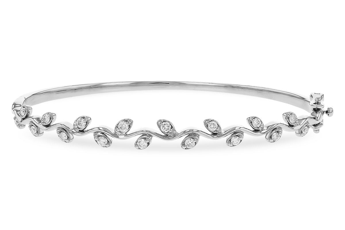 Allison Kaufman Diamond Bangle Bracelet in 14K White Gold, 0.45 ctw
