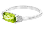 Allison Kaufman Peridot & Diamond Ring in 14K White Gold, 1.40 ctw, alternate view