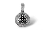 Allison Kaufman Diamond Pendant Semi-Mount in 14K White Gold, 0.14 ctw