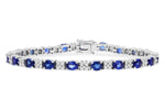 Allison Kaufman Sapphire & Diamond Bracelet in 14K White Gold, 7.92 ctw