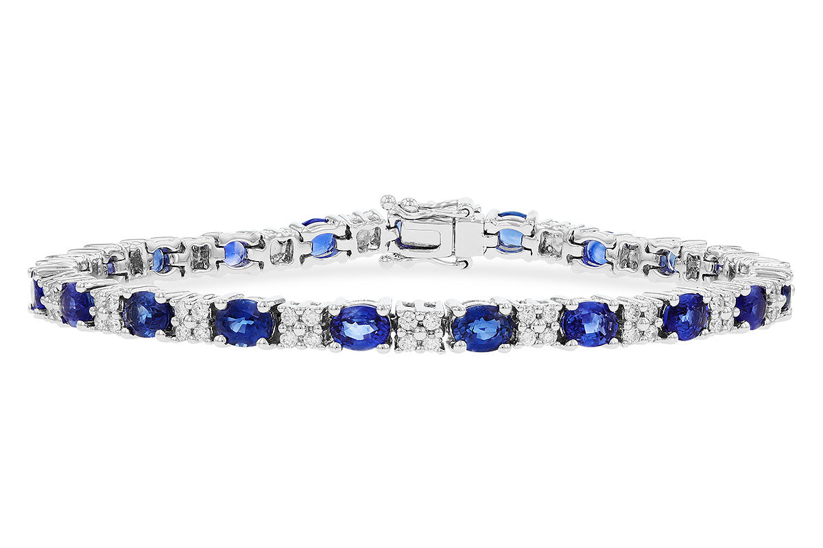 Allison Kaufman Sapphire & Diamond Bracelet in 14K White Gold, 7.92 ctw