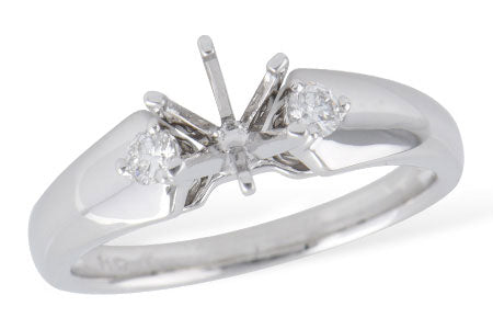 Allison Kaufman Diamond Engagement Ring Semi-Mount in 14K White Gold, 0.15 ctw (L7601)