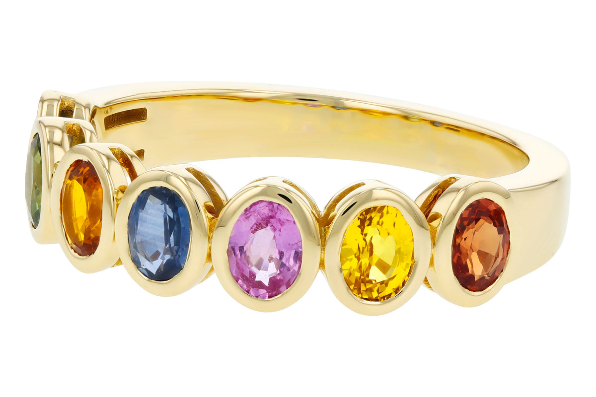 Allison Kaufman Sapphire Wedding Band in 14K Yellow Gold, 1.54 ctw, alternate view