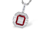 Allison Kaufman Ruby & Diamond Necklace in 14K White Gold, 0.48 ctw