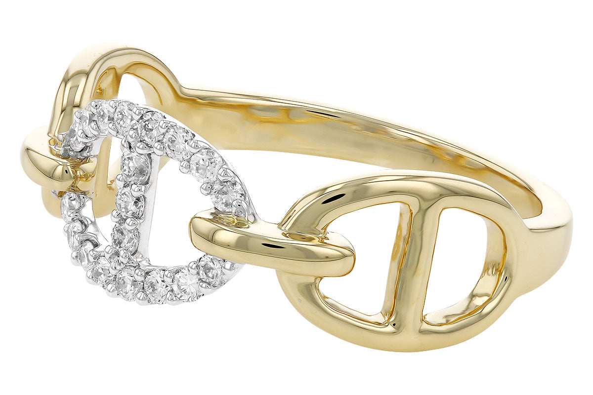 Allison Kaufman Diamond Ring in 14K Yellow & White Gold, 0.18 ctw, alternate view