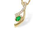 Allison Kaufman Emerald & Diamond Necklace in 14K Yellow Gold, 0.34 ctw (N8682)