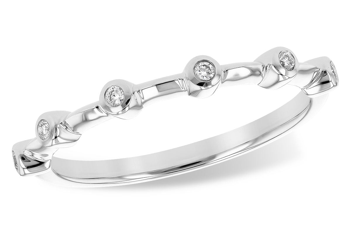 Allison Kaufman Diamond Wedding Band in 14K White Gold, 0.05 ctw (W2387)