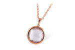 Allison Kaufman Rose Quartz Necklace in 14K Rose Gold, 5.08 ctw